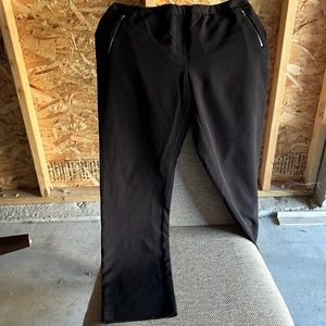 Black slacks silver zippers